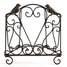 Metal Cookbook Stand Clearance Recipe Book Holder for Kitchen (Birds/Vintage ...