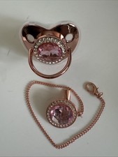 Bling Pacifier with Pacifiers Chain Clip Bpa Free Silicone Infant Nipple D