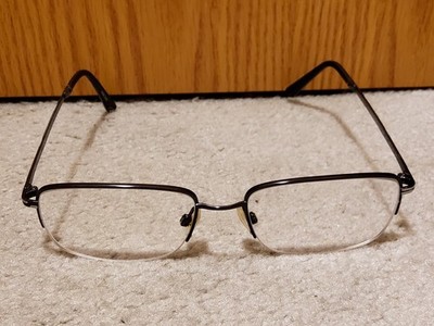 Flexon Melville 600 001 Gunmetal Black Eyeglasses Frames Half Rim 55-18-145