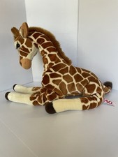 FAO Schwarz Giraffe Plush Stuffed Animal Medium Brown White 14-24 in