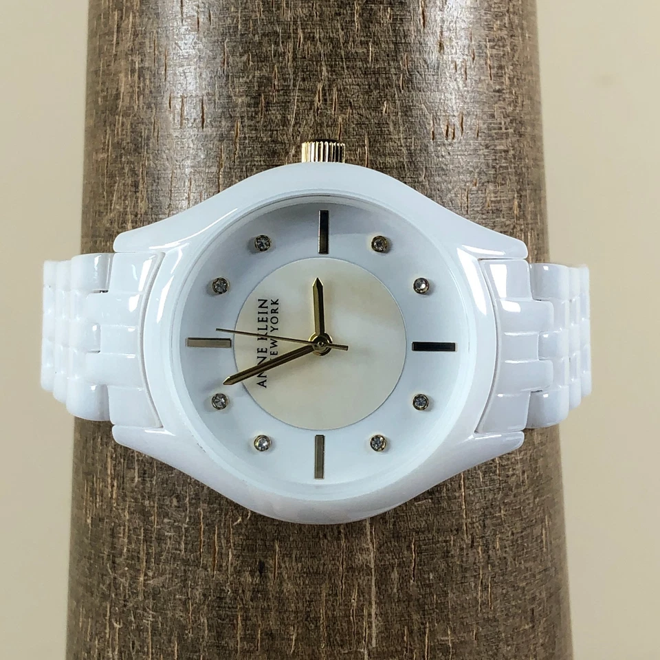 Reloj Anne Klein Mujer 12/7740 Blanco Correa Cerámica Cuarzo Analógico 22mm 7 1/4" Foto 2 de 4