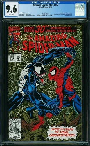 Amazing Spider-man #375 (1993) - CGC 9.6 - CLASSIC VENOM VS SPIDER-MAN COVER