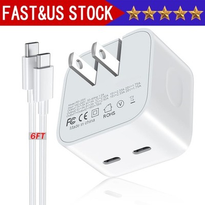 35W USB-C Dual Port Fast Charger Cube PD Adapter For iPhone 16/15/14/13/Pro Lot