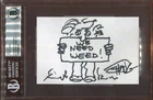 Tommy Chong Hand Drawn Sketch Need Weed 4x6 Index Card Beckett Autograph BAS 10