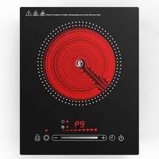 Puincunor Single Burner Electric Cooktop 1800W 110V LED Touch Control #R030