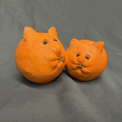 Enesco Home Grown Oranges Cat & Kitten #4004839 Retired 2005 Figurine