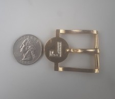 14K Solid Yellow Gold Belt Buckle W/Diamond Accent Initial Scrap/Use 18.8 Grams