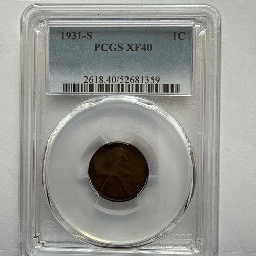 1931-S, Lincoln Cent, PCGS XF-40, Serial 52681359
