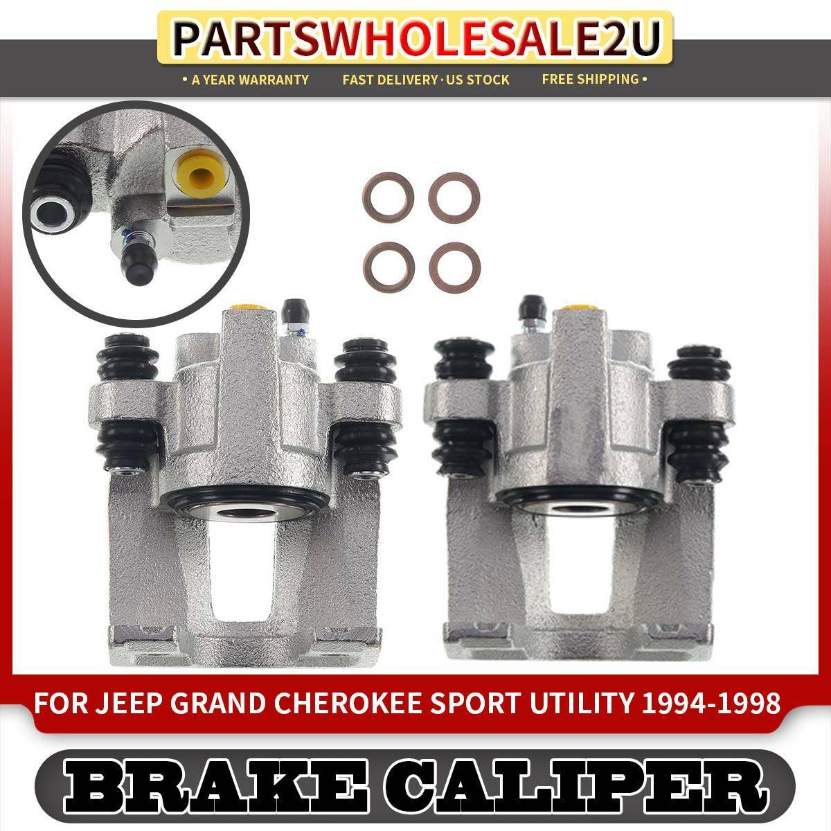 2x Rear Left & Right Brake Calipers for Jeep ZJ Grand Cherokee 19941997 1998 eBay