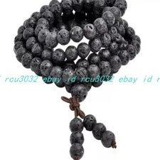 8mm Lava Rock Stone108 Beads Mala Gemstone Bracelet Necklace Gemstone Natural
