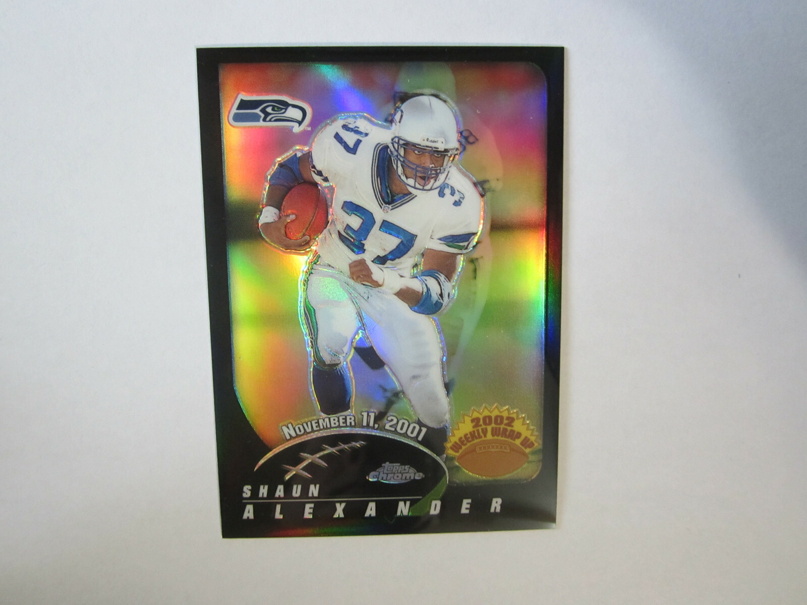 2002 Topps Chrome Black Refactor # 154 Shaun Alexander (B64 # 371 / 599 Seahawks