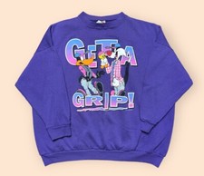 Vintage 1990s Looney Tunes Crewneck 3XL Get A Grip Tweety Bird Purple 90s