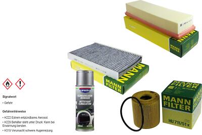 MANN-FILTER Paket + Presto Klima-Reiniger für Citroën C2 JM_ C3 I FC_ HB_