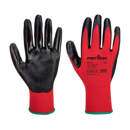 Portwest Safety Workwear Flexo Grip Nitrile Construction Work Plam Coated Gloves - Picture 9 of 13