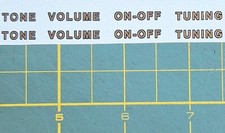 Radio Knob Control Logo Water Slide Decal Sticker- Volume Tone Tuning  On-Off