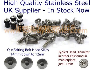 SPEEDY FASTENERS Kit de pernos de pantalla y carenado de acero inoxidable para Suzuki RG250 Gamma 1985-1987 RG 250