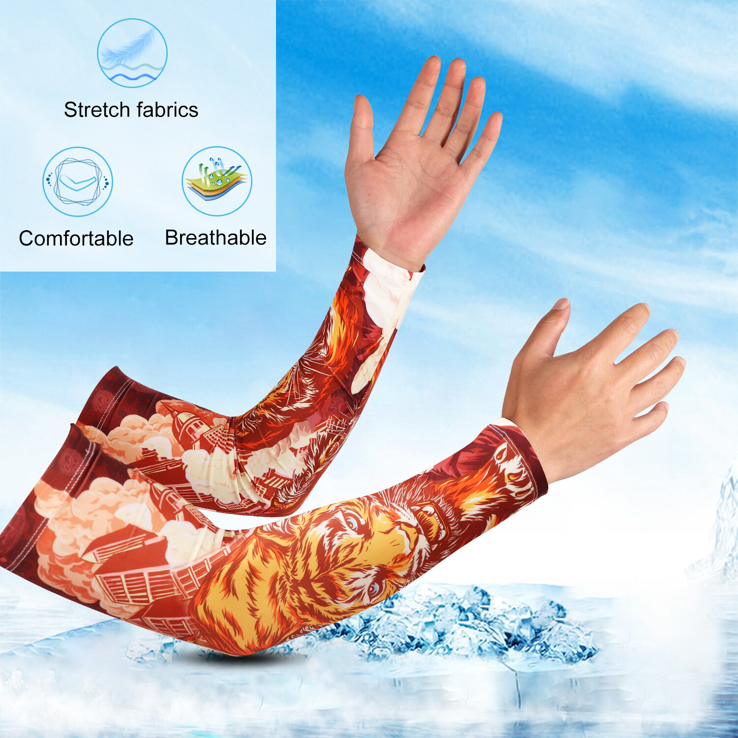 Tattoo Sunscreen Sleeve Arm Protection Block UV Anti-skid Breathable Cycling USA