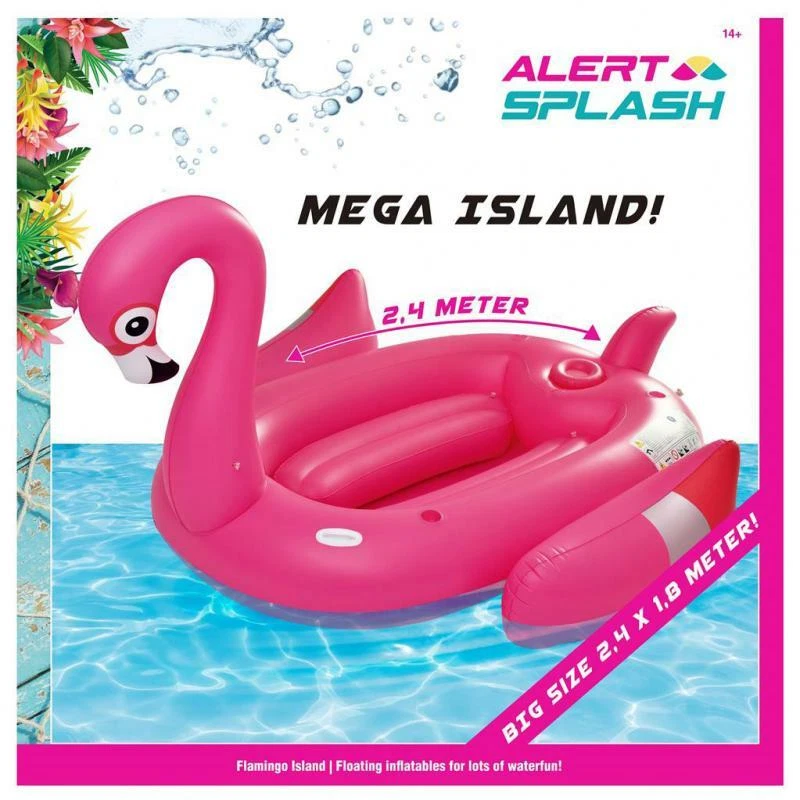 ALERT Luftmatratze Badeinsel Party Lounge Pool Liege XL Riesen Flamingo groß 240cm Neu