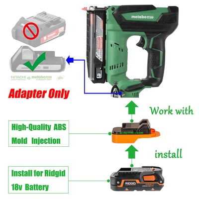 1PCS Ridgid 18V Hyper Li-Ion Batteries To Metabo 18V HPT Nail Gun Tools Adapter