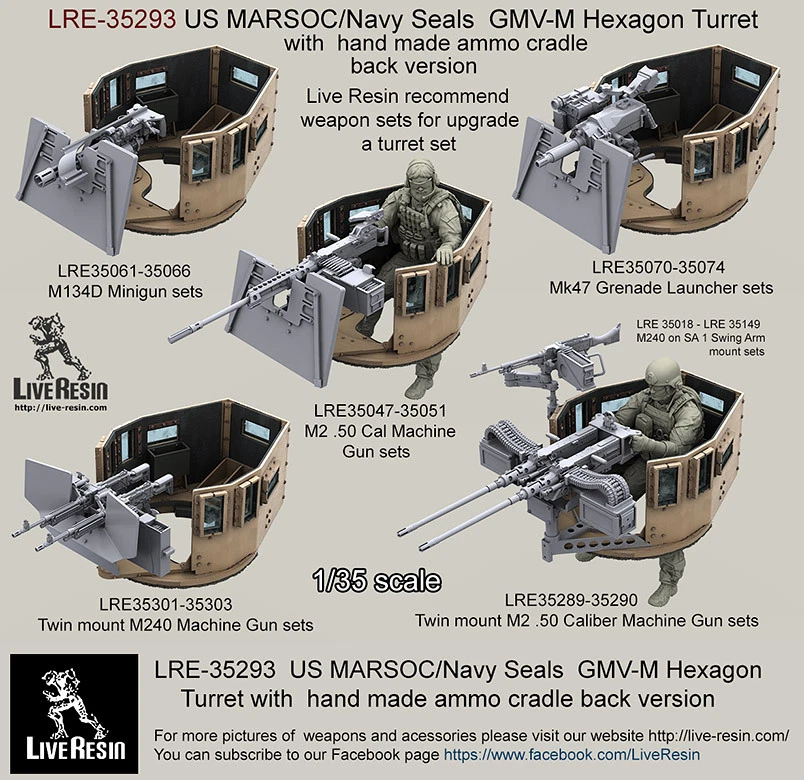 Torreta de seis granos GMV-M de resina viva 1/35 LRE-35293 EE. UU. MARSOC/Navy Seals (3) Foto 2 de 2