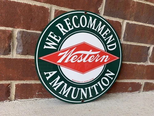 Western Ammunition Hunting Gun Vintage Style Round Metal Sign Winchester