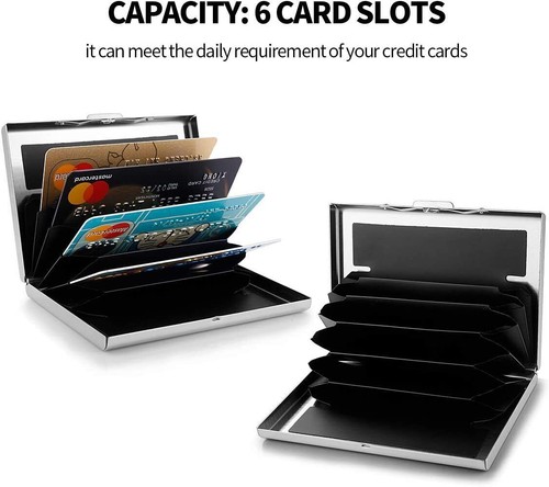 Men Stainless Steel RFID Blocking Credit Card ID Holder Slim Money Travel Wallet - Picture 11 of 22