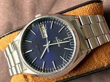 Orologio Vintage Seiko SQ 4004 Uomo Japan Quartz 0903-8159 Quadrante Blu Anni 70