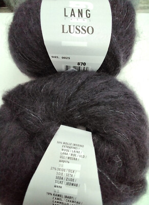 Lang Yarns Lusso, Lacegarn, Merino, Seide, Kamel, Mohair, 25g, 180m, weich, blau
