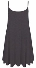 Ladies Camisole Cami Flared Skater Womens Strappy Vest Top Swing Mini Dress 8-26