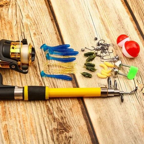 Kids Fishing Kit - 1.8m Fishing Rod & Reel Starter Set for Juniors - Afbeelding 5 van 7