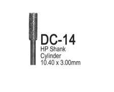 BesQual Diamond Coated Burs - DC14, Cylinder 6/Bx. HP Shank 2.35mm
