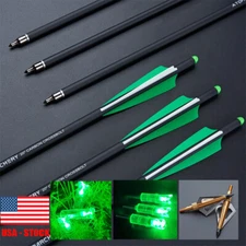 12PCS 20 Inch Hunting Crossbow Bolts Archery Crossbow +/or Broadheads  LED Nocks