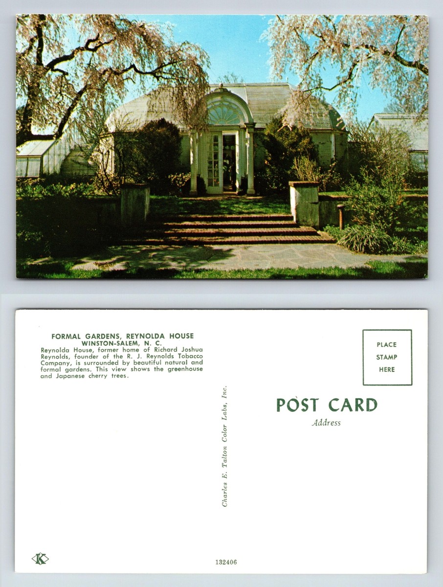 Formal Gardens Reynolda House Winston-Salem Postcard Greenhouse Cherry  Trees | eBay