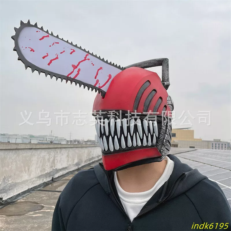 Anime Chainsaw Man Denji Pochita Cosplay Latex Mask Helmet Prop Halloween