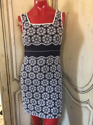 Womans Dress Design By Max Studio Size S Navy Blue With Embroidery | eBay