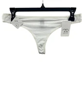 René Rofé NWT Women's White Thong Underwear Size L Soft Comfort Lightweight