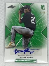 2021 LEAF PERFECT GAME GREEN CARTER BOYD PAPER RC AUTO # 6/10