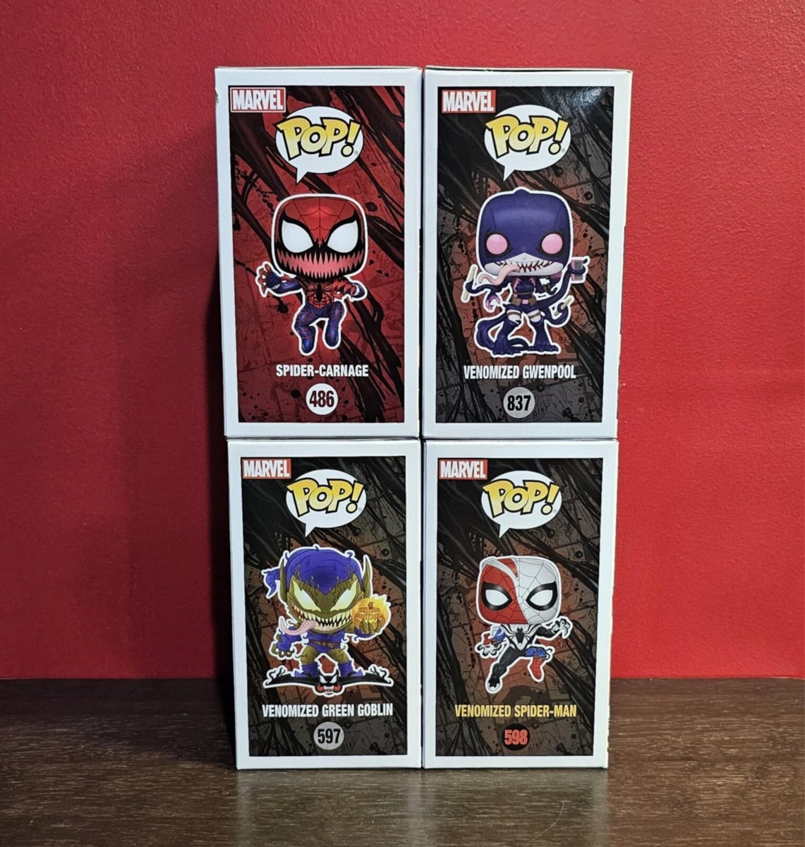 Funko Pop Spider-carnage, Venomized Gwen Pool, Green Goblin