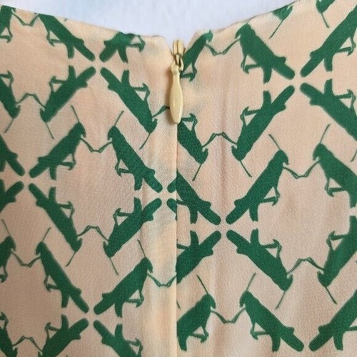 Charlotte Taylor Women Dress Novality Grass Hopper Pattern Green yellow 2 Small - Picture 8 of 24