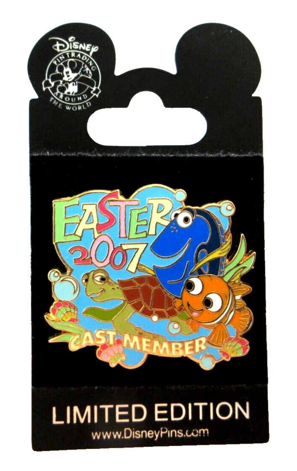 WDW MIEMBRO DEL ELENCO PASCUA 2007 CRUSH, DORY y NEMO PIXAR PIN - LE OF 1000 - #53466 Foto 2 de 2