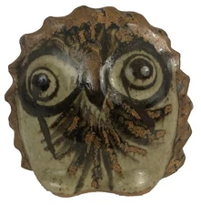 Vintage Mexican Tonala Pottery Owl Artist Art Pottery Painted Bird Figurine