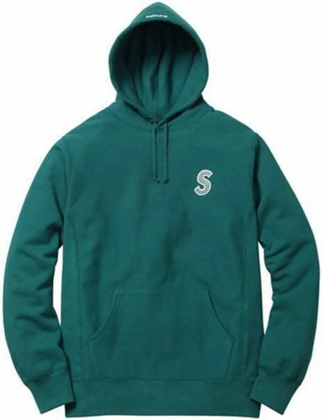 SS16 Supreme Reflective S Logo Hooded Sweatshirt Hoodie Teal Green Men's Size M