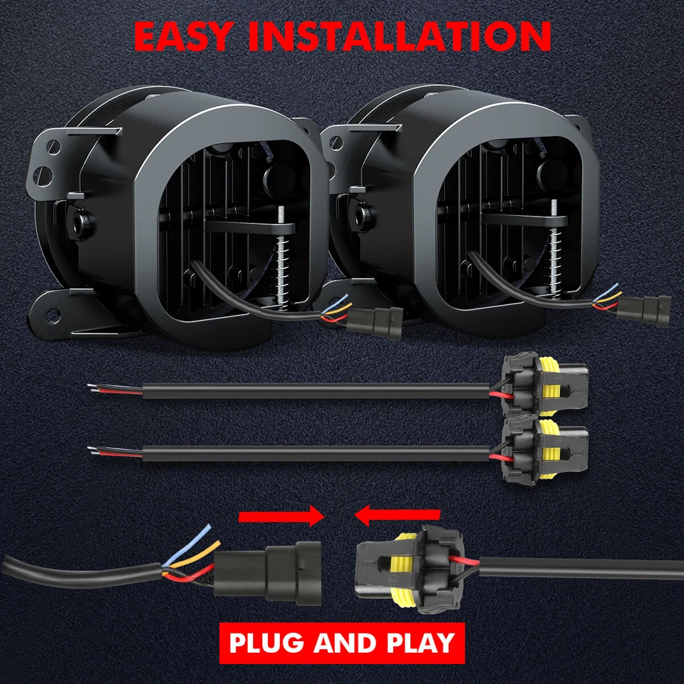 For Ford Ranger PX 2011-18 Left & Right 4 Inch LED Front Bumper Fog Light Lamps - Image 4 of 4