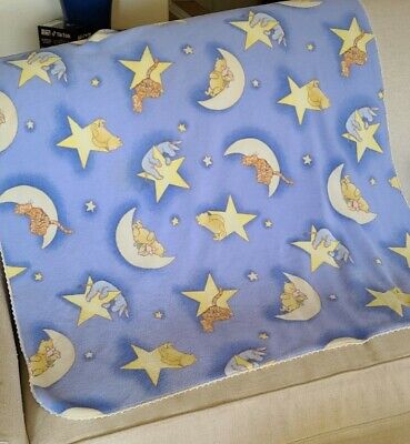 Vintage Winnie The Pooh Disney Crib Quilt Comforter Blanket piglet stars moon