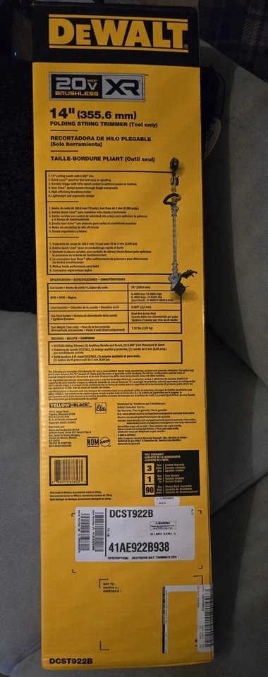 [NEW] (DCST922B) DeWalt 20V MAX Brushless Folding String Trimmer - Image 2 of 3