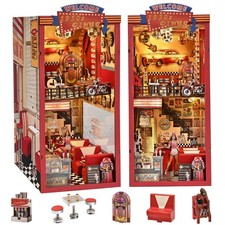 Book Nook Kit - DIY Miniature House Dollhouse Kit for Adults and Teens, Bookn...