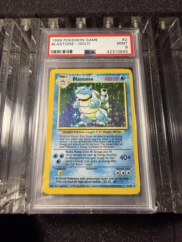 Pokemon 1999 Blastoise Base Set Holo Rare PSA 9 #2/102