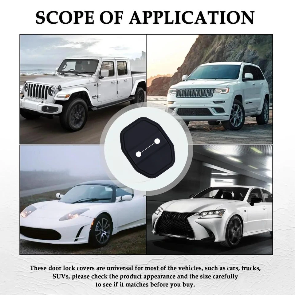 4PCS Car Door Lock Cover for Mercedes-Benz Car Door Guard Lock Car Accessories Foto 4 de 4