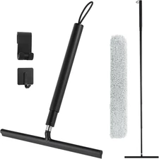 Shower Squeegee with Long Handle, 57" Telescopic Window Squeegee for Shower Glas