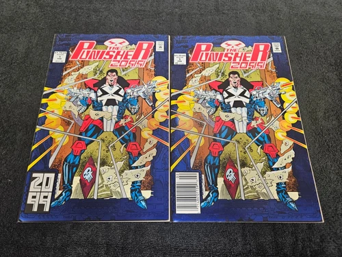 1993 MARVEL COMICS PUNISHER 2099 #1 + RARE NEWSSTAND FOIL LOT HIGH GRADE VINTAGE